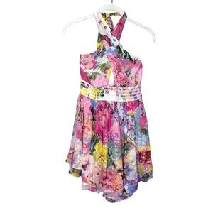 Rococo Sand Aster Short Halter Mini Dress Size XS Floral $430